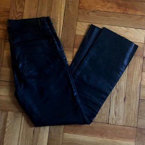 Leather Copped Flare Pants